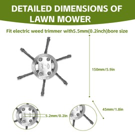 AGSWE Steel Wire Grass Trimmer Head,2025 New String Trimmer Replacement Head, 6 Inches Universal Steel Wire Weed Trimmer Head ，for Electric & Cordless String Trimmers, Fits Most Weed Eaters (6 Blade)
