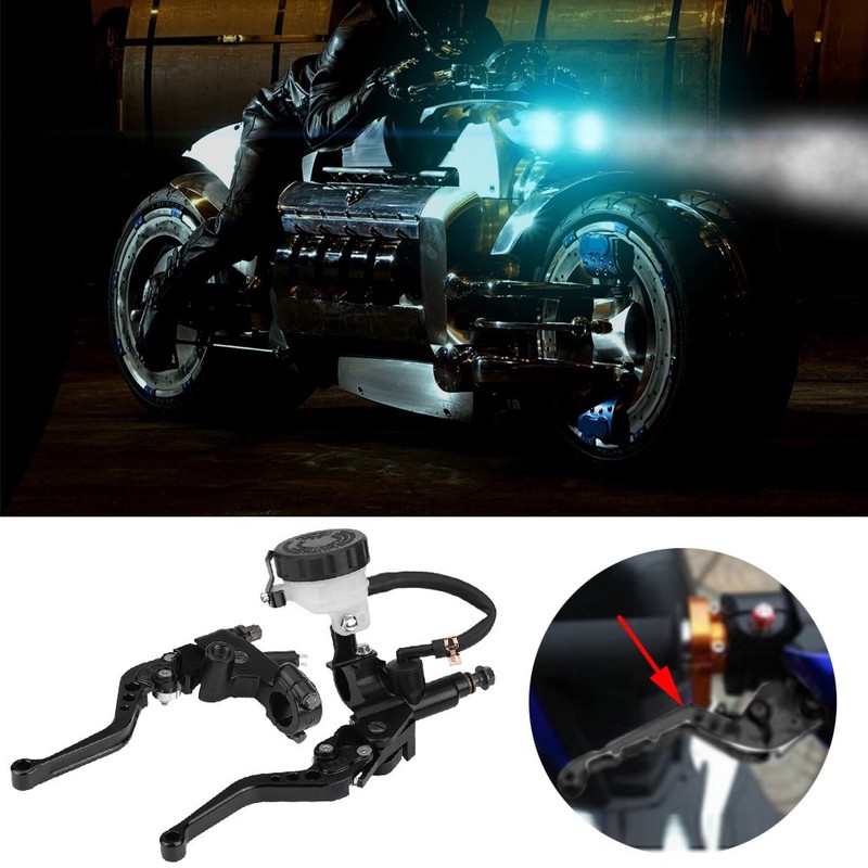 Qiilu Handlebar Motorcycle 22mm, Clutch Levers Brake Master Cylinder Universal