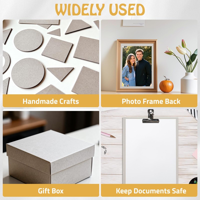 LOTMER 30 Sheets Heavy-Duty Chipboard Sheets 8.5 x 11 in