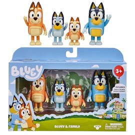 Bluey and Friends - Paquete de 4 Cifras posables de 2.5 a 3 Pulgadas
