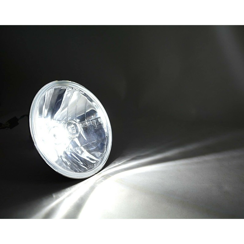 Octane Lighting 7 Inch Crystal Glass/Metal Headlight 8000k Ice Blue
