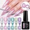 MEET ACROSS Gel Nail Polish Set, 6 Colors Cat Eye