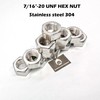 SS304 - Tuerca hexagonal UNF de acero inoxidable de 7/16"-20,