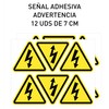 12 x 7cm Yellow Triangular Electrical Hazard Warning Sign (Electric,