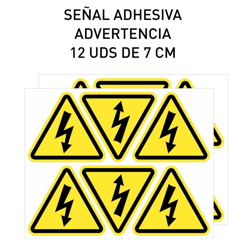 12 x 7cm Yellow Triangular Electrical Hazard Warning Sign (Electric,