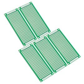 PATIKIL 1.2" x 2.8" PCB Board Circuit, 5 Pcs Single Sided Prototype Solder Boards for DIY Soldering and Electronic Project Circuit Boards Solderable Breadboard, Green
