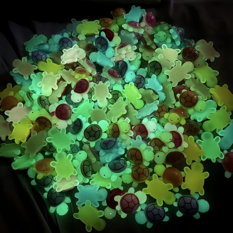 5sets 3.4inch Large Resin Turtle Family,Luminous Jumbo Animals Figures