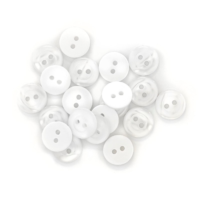 Dritz Blouse Buttons, White Pearl, 11mm, 20 pcs