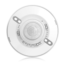 RAYZEEK 360 Degree Ceiling Mount Occupancy Sensor Switch, 8-12M High Sensitive Ceiling Motion Sensor,1600 Sq Ft Coverage,Commercial or Residential Automatic Sensing Solution,Neutral Wire Required