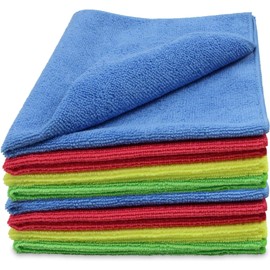 normani 8/16 Microfibre Cloths 40 x 40 cm Premium Quality for Household, Car! Cleaning Cloths, Lint-Free, Streak-Free, Soft Blue/Red/Yellow/Green, One Size