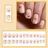 Bee Daisy Press on Nails Short Square - Soft Nude