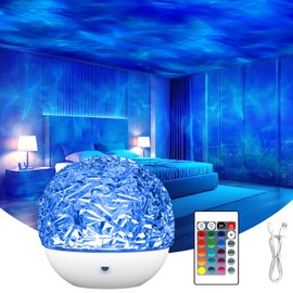 Fokky Fokky Galaxy Projector Star Projector, 16 Colors Ocean Wave Projector, Sensory Lights Ocean Lamp with Remote Control, Night Light Projector for Bedroom/Party/Game Rooms