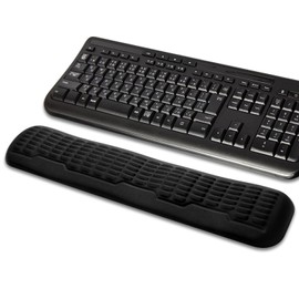 UnivoColors Memory Foam Keyboard Wrist Rest,Latest 3.0 Wave Curve Design,High-Resilience Memory Foam,Non-Slip Base Fits,Full-Sized Keyboards,Ideal for Work and Gaming(Black)