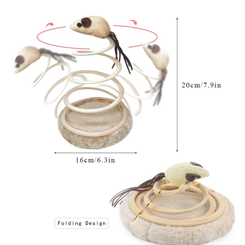 Andiker Interactive Cat Toy, Cat Plush Toy with Spiral Spring