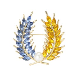 YZYDF Elegant Wheat Sheaf Brooch Pin Exquisite Wheat Ear Lapel Pin Embellished with Sparkling Stones for Women Girls