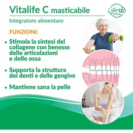 Life 120 - Vitalife C - 240 tablets, vitamin C dietary supplement with prolonged release of active ingredients, protection of cells from oxidative stress and normal functioning of the immune system.