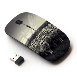 KOOLmouse [ Optical 2.4G Wireless Mouse ] [ Lamb Sheep Black White Vignette Country ]