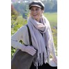 styleBREAKER Ladies Plain Web Scarf with Pearls and Long Thick