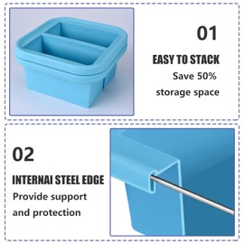 Kinggrand Kitchen 1 Cup Silicone Freezer Molds Silicone Freezer Tray with Lid 4 Pack Soup Freezer Containers Make 8 Soups, Broths, Stews, Sauces, Curries