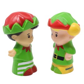 Little People Replacement Parts for Fisher-Price Christmas Dollhouse Santa's Workshop Playset DGF96 - Includes 2 Elf Figures - Santa's Helpers Koby and Eddie