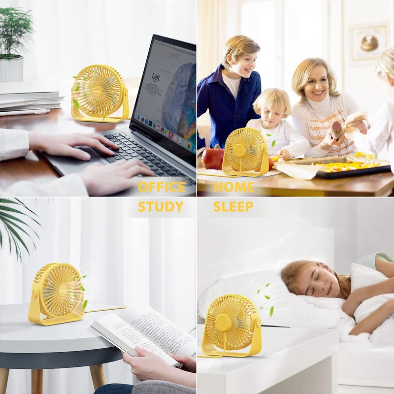 FARADAY USB Desk Fans 5 Inches Portable Table Fans 360°
