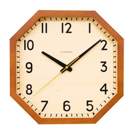 INTERZERO CHAMBRE OCTAGON CLOCK Wall Clock CH-054BR Brown W11.1 x H11.1 x D1.8 inches (282 x 282 x 45 mm)