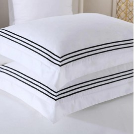 Royal Tradition 3pc Percale Duvet Cover Set (King/Calking, Black) Adeline Embroidered Comforter Cover with Pillow Shams