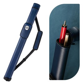 Trymaker Pool Cue Case, 1×1 Hard Pool Stick Case Holds 1 Complete of 2-Piece Cue, Made of Faux Leather Pool Cue Accessories (Blue)