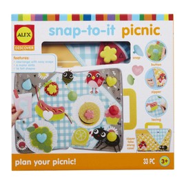 ALEX Snap-to-It Picnic - Button, Snap, Zip and Lace Toy - Increases Dexterity and Coordination While Having Fun