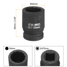 uxcell 2Pcs 3/4-Inch Drive 12 Point Impact Socket 29mm Metric Spindle Axle Nut Socket Driver Wrench for Auto Repair Easy Removal