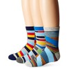 Jefferies Socks Big Boys' Funky Stripe Crew Socks, Multi, X-Small