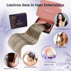LaaVoo Hand Tied Weft Hair Extensions Human Hair Ombre Hair