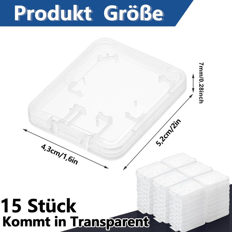 Memory Card Case, Pack of 15 Storage SD, Storage Box,