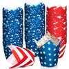 JarThenaAMCS 200Pcs Patriotic July 4th Tulip Cupcake Liners Stars Stripes