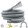 Quanerba Universal Drain Hoses 1 m/2 m/3 m for Washing Machines, for Dryers, Drain Hose, Dishwasher with 1 Adapter, 4 Hose Clamps, 1 U-bend Hose Holder (1 M)