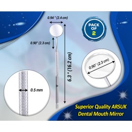ARSUK Dental Mirror, Teeth Inspection Dentist Mirror with Handle, Rust-Free Dental Oral Care Instrument Tools