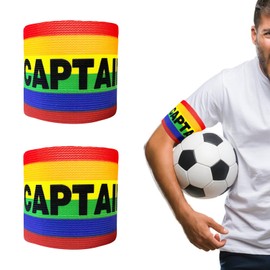 Cipszoely Captain Armband Football for Kids Teens Adults, 2 pcs Elastic Soccer Classic Captain's Armband for Football Training, Adjustable Velcro Arm Bands for Multiple Sports Football Hockey Rugby
