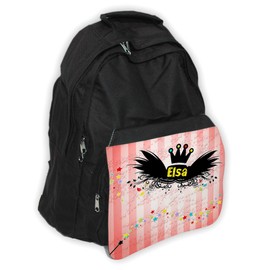 Backpack with Name Elsa Beautiful Magic Fairy Motif for Girls