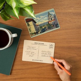 Pasadena, California, Civic Centre Scene (4x6 Birch Wood Postcards, 2-Pack Stationary, Rustic Home Wall Decor)