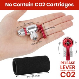 AOOWU CO2 Inflator with 2PCS Insulated Sleeve, Bicycle Tire Pump Compatible with Presta and Schrader Valve Compatible, Quick & Easy, Road Mountain Bikes Tire Pump, No CO2 Cartridges Included