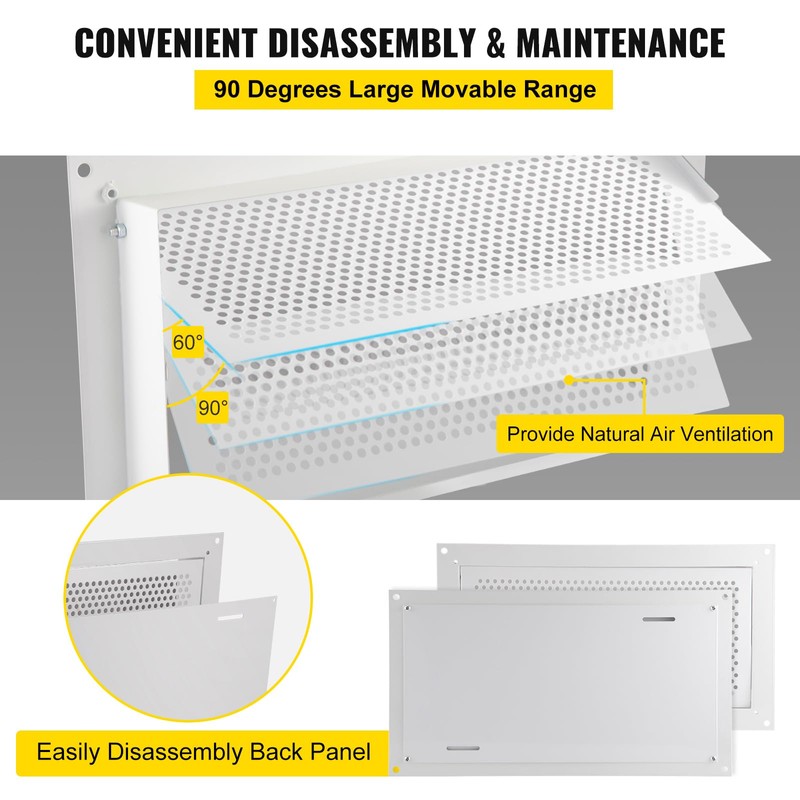 Happybuy Crawl Space Flood Vent - 8" Height x 16"