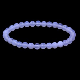 Keleny Natural White Agate 6mm Round Beads Gemstones Crystal Stretch Bracelet 7 Inch Unisex