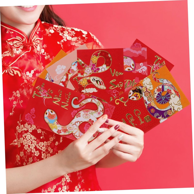 Operitacx 30pcs 2025 Paper Snake Chinese Red Packet Red Envelopes