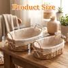 2Pcs Small Wicker Storage Baskets with Handles & Liners for