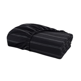 DELANNA Sábana bajera ajustable de punto suave y transpirable para playera solo (azul marino, individual)