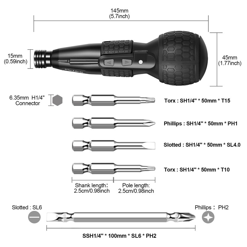 3.6V Cordless Electric Screwdriver - 3.5Nm Torque & Rust-Proof Bits,