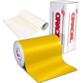 ORACAL 631 Matte Yellow Adhesive Craft Vinyl for Cameo, Cricut & Silhouette Including Free 12" x 24" Roll of Clear Transfer Paper (6ft x 12")