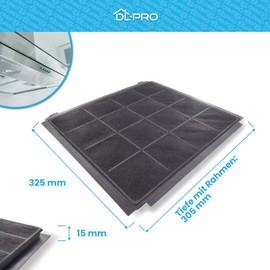 DL-pro Activated Carbon Filter 325 x 305 mm Suitable for Airforce AFFCA329 Suitable for Blaupunkt 5Z9110X1 Filter for Cooker Hood Extractor Hood
