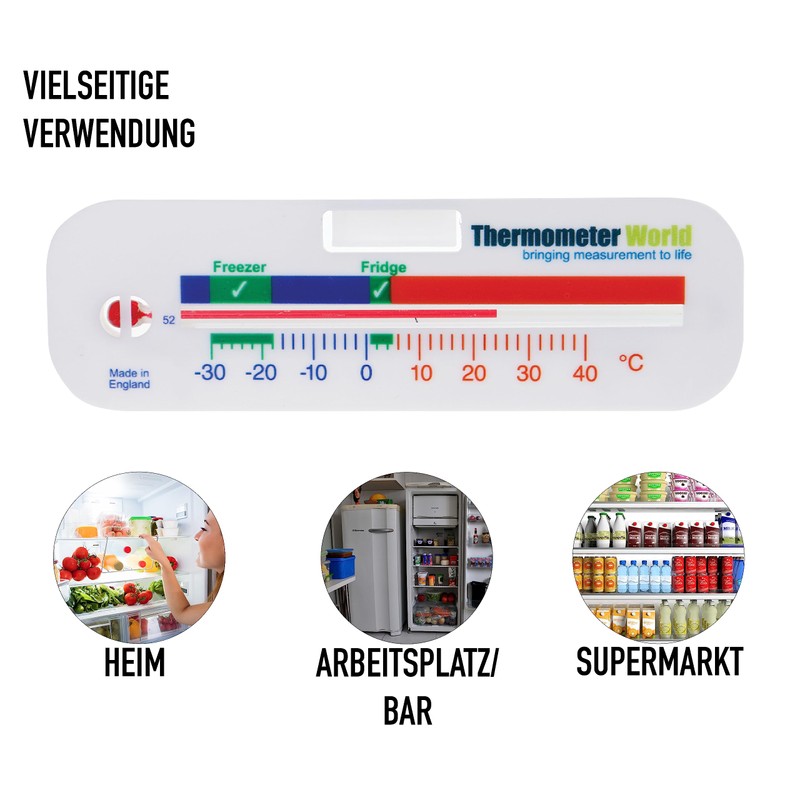 Kühlschrankthermometer Analog und Gefrierschrank Thermometer - Ideale Temperaturanzeige für Kühlschränke