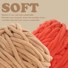 MESTOON Chunky Chenille Yarn 9 Pack of 100g/3.05oz Thick Soft Velvet Yarn for Crocheting Hand Knitting Sweater Scarf Blankets DIY Craft (9, Candy Color)